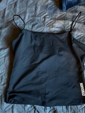 Gymshark Black Slim-Strap Swim Coverup Tank